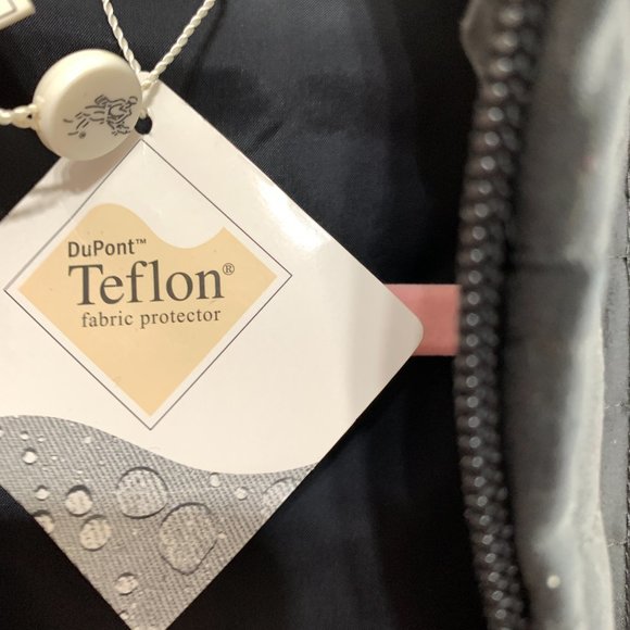 Ashworth NWT Women M Black/Navy Blue Zip Mock Neck Jacket Quilted Body Knit Arms - Picture 8 of 15